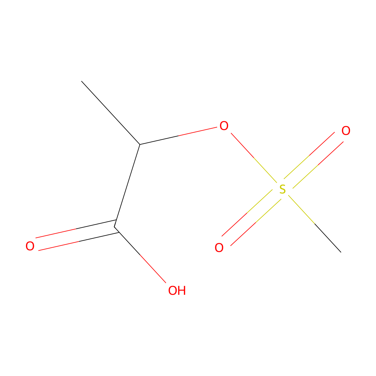 2-((Methylsulfonyl)oxy)propanoic acid molecular structure, CAS 70000-65-6