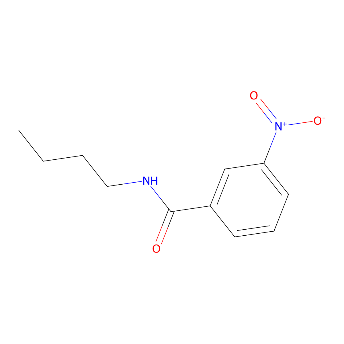 N-butyl-3-nitrobenzamide molecular structure, CAS 70001-47-7