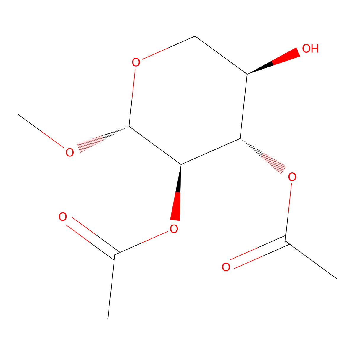 Methyl 2,3-di-O-acetyl-b-D-xylopyranoside molecular structure, CAS 70003-50-8
