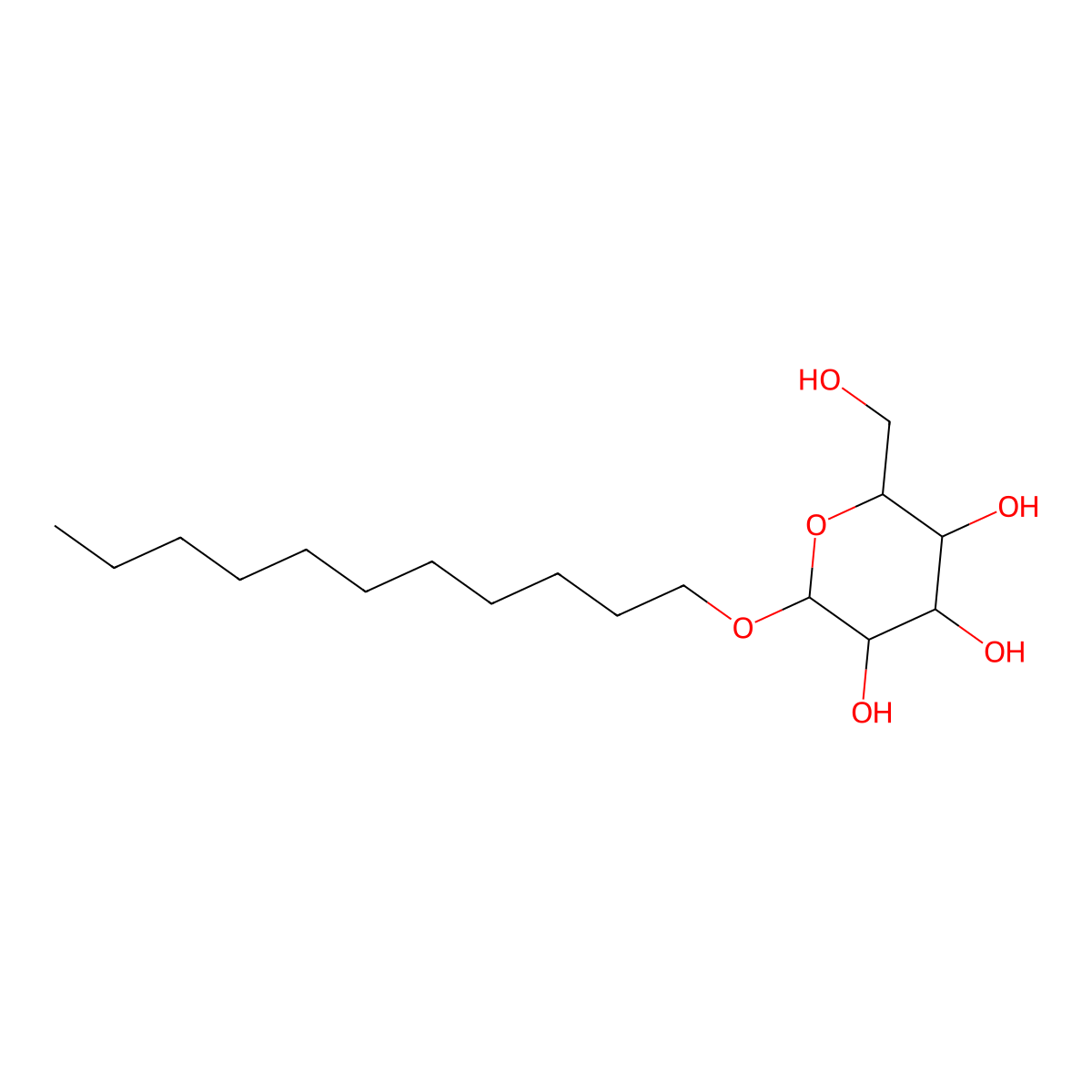 Undecyl hexopyranoside molecular structure, CAS 70005-86-6