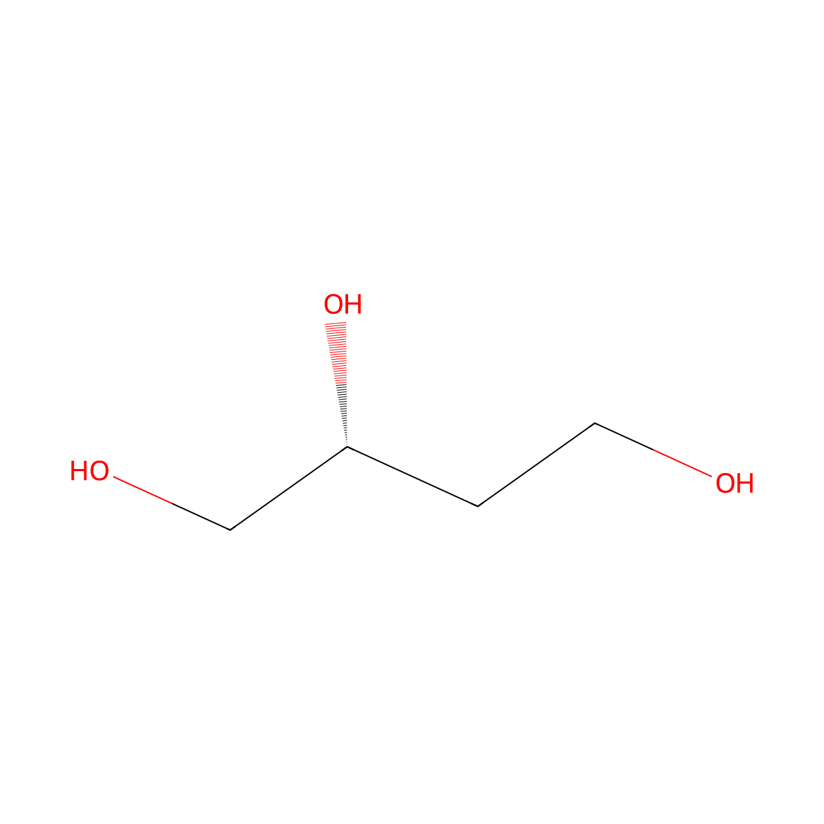 1,2,4-Butanetriol, (2R)- molecular structure, CAS 70005-88-8
