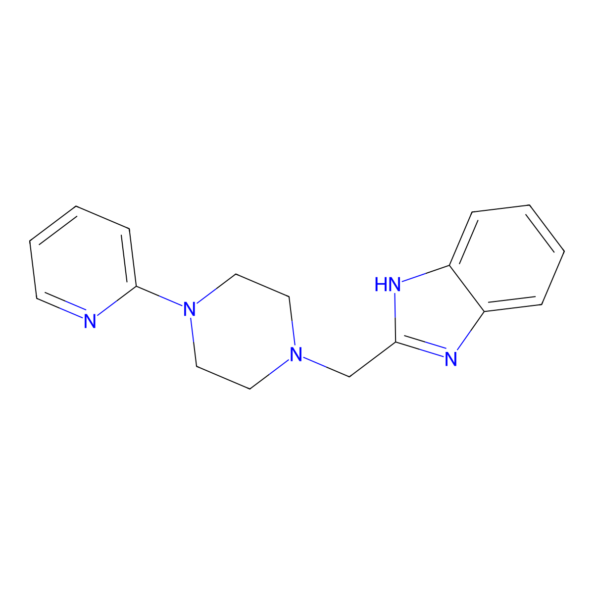 2-((4-pyridin-2-ylpiperazine-1-yl)methyl)-1H-benzimidazole molecular structure, CAS 70006-24-5