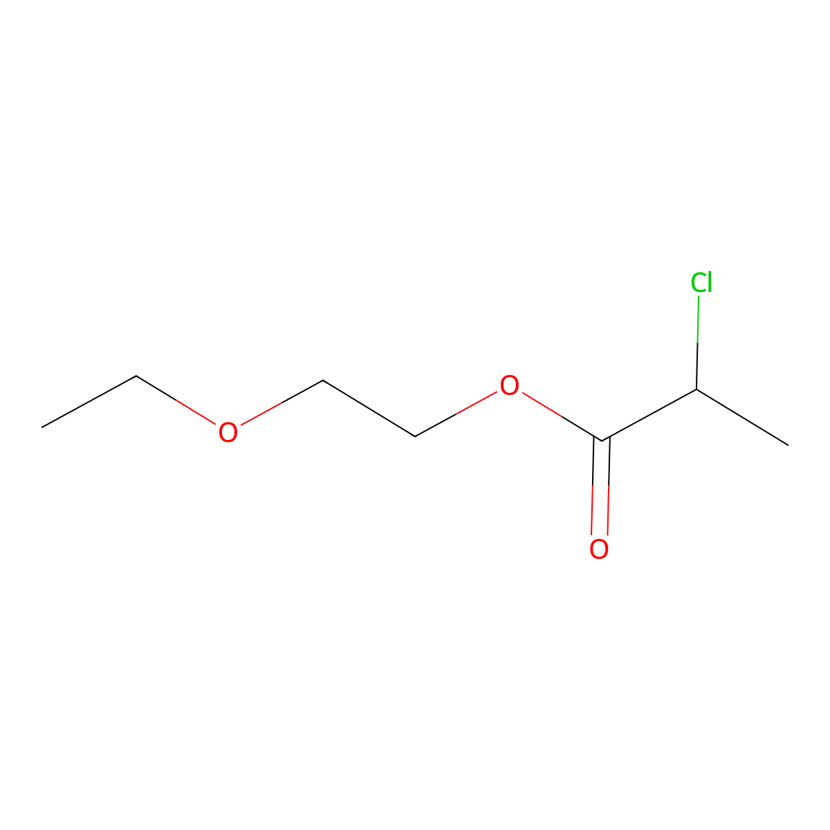 Propanoic acid, 2-chloro-, 2-ethoxyethyl ester molecular structure, CAS 70009-96-0