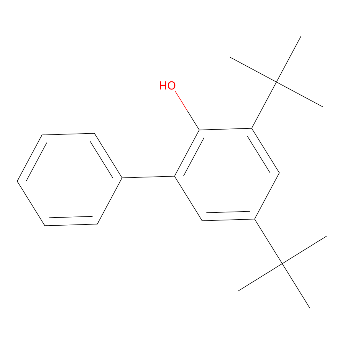 [1,1'-Biphenyl]-2-ol, 3,5-bis(1,1-dimethylethyl)- molecular structure, CAS 7001-04-9
