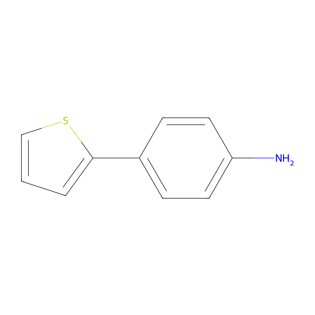 4-(Thiophen-2-yl)aniline molecular structure, CAS 70010-48-9
