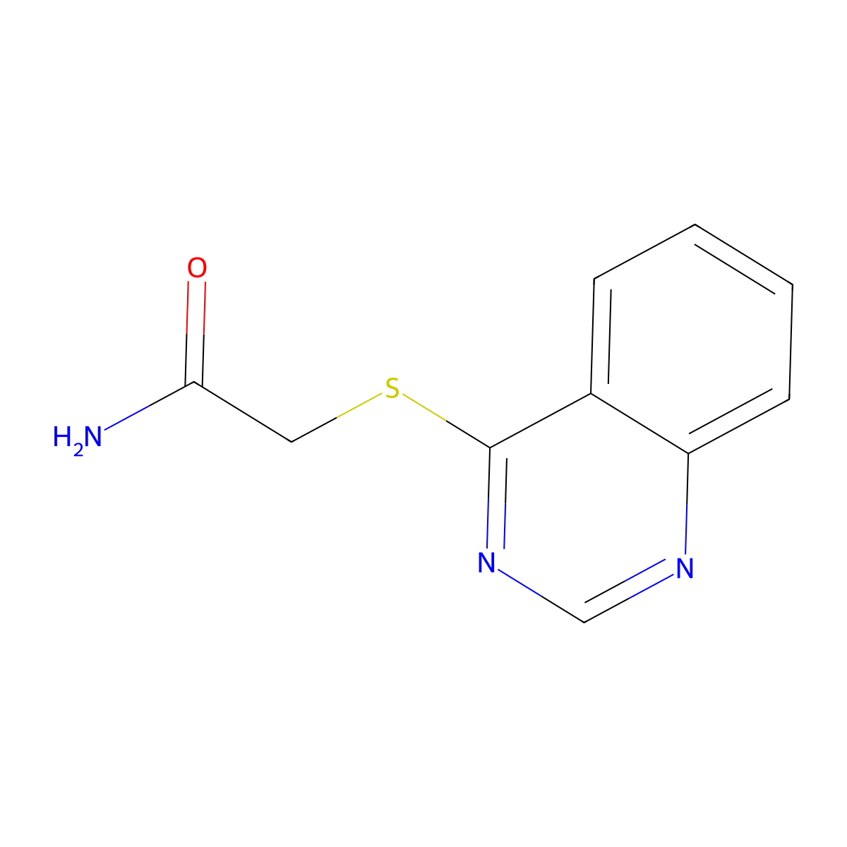 Acetamide, 2-(4-quinazolinylthio)- molecular structure, CAS 70011-89-1