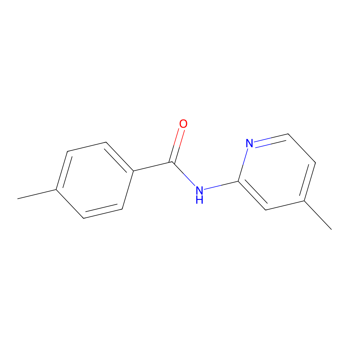 4-methyl-N-(4-methylpyridin-2-yl)benzamide molecular structure, CAS 70013-29-5