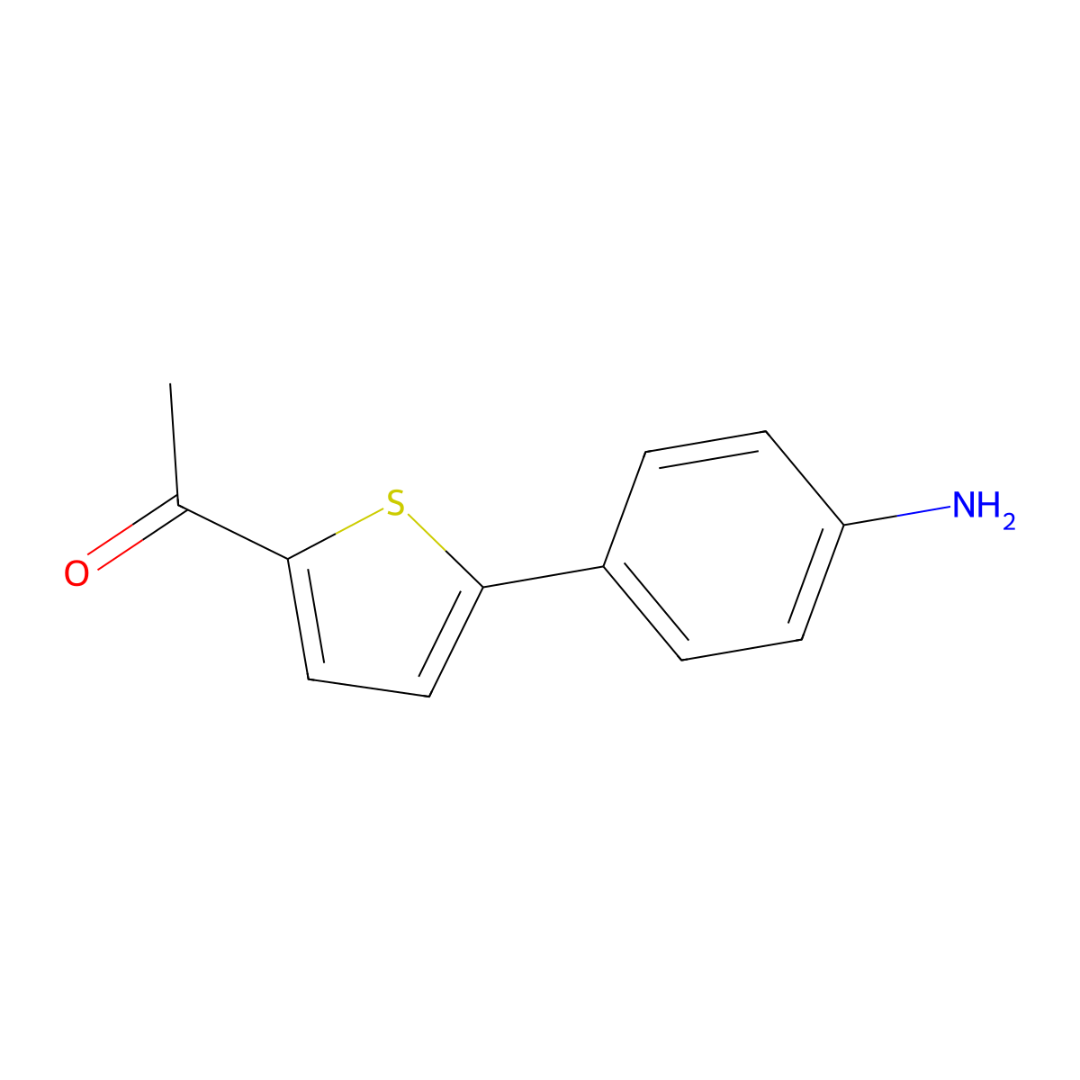1-[5-(4-Aminophenyl)thiophen-2-yl]ethan-1-one molecular structure, CAS 70013-39-7