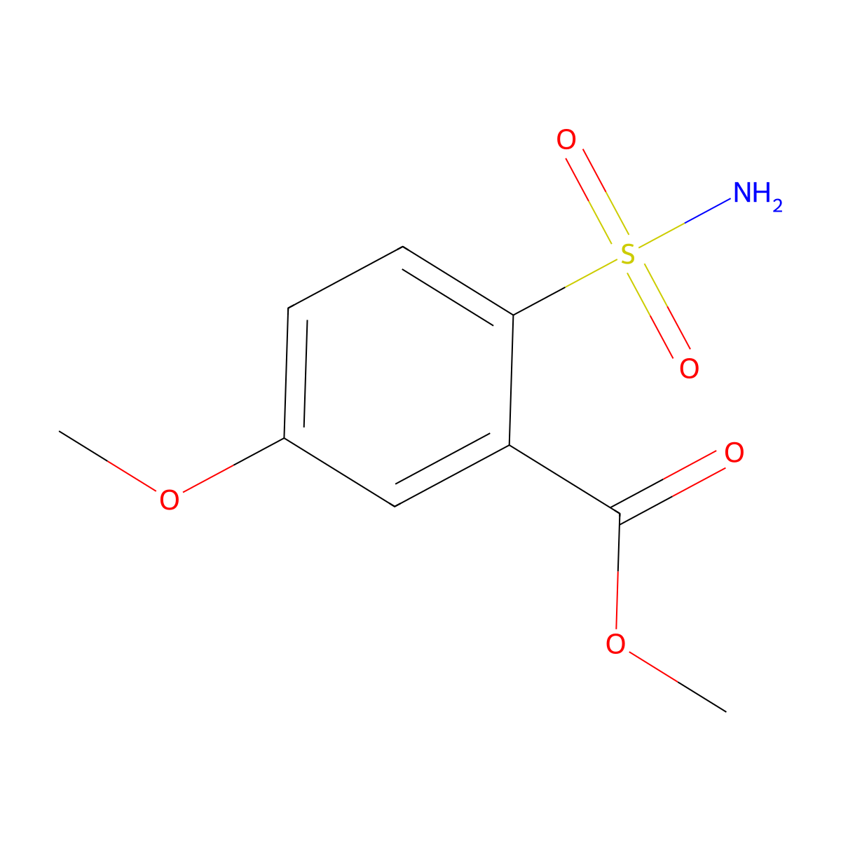 Benzoic acid, 5-methoxy-2-sulfamoyl-, methyl ester molecular structure, CAS 70017-14-0