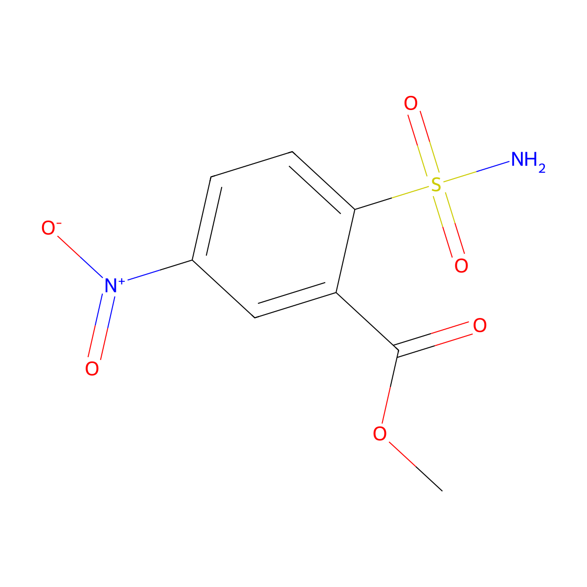 Benzoic acid, 5-nitro-2-sulfamoyl-, methyl ester molecular structure, CAS 70017-22-0