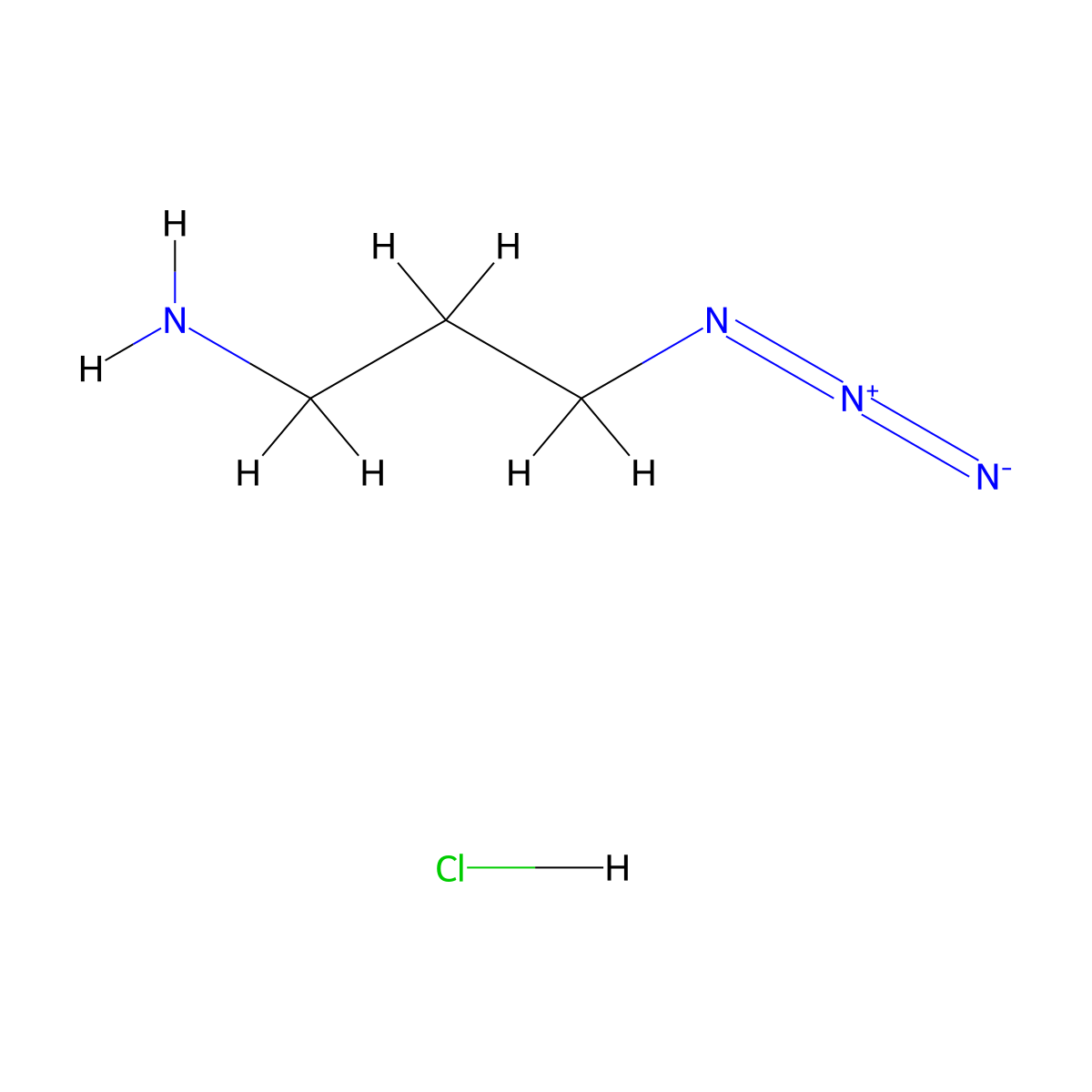 3-Azidopropan-1-amine hydrochloride molecular structure, CAS 70017-54-8