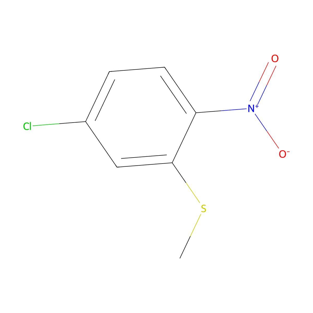 4-Chloro-2-(methylsulfanyl)-1-nitrobenzene molecular structure, CAS 70019-41-9