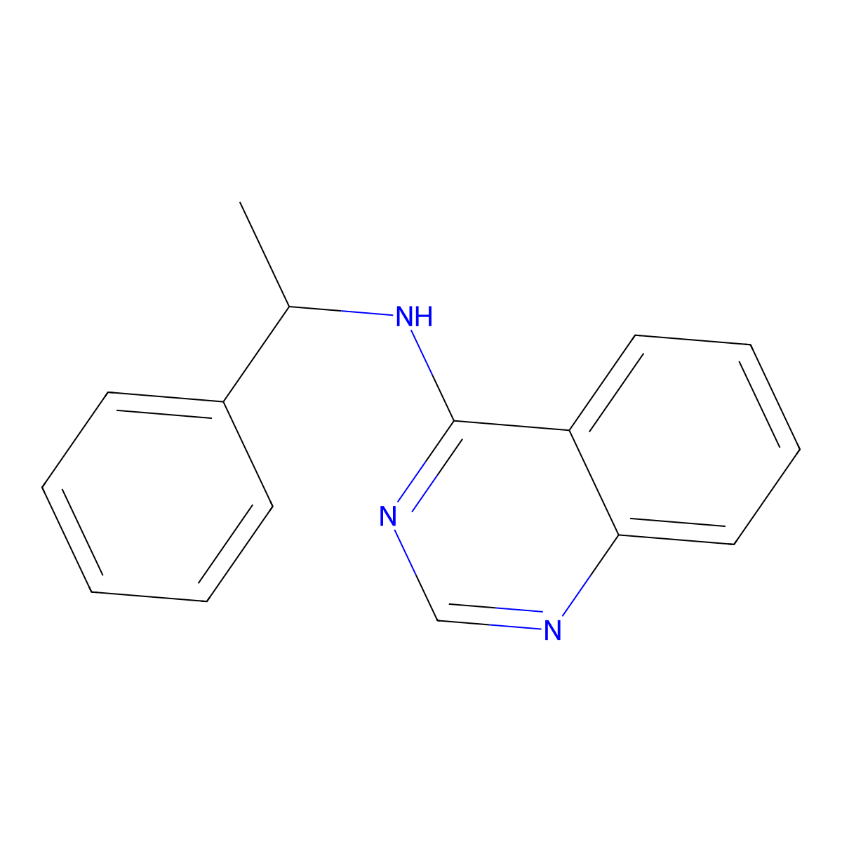 N-(1-phenylethyl)quinazolin-4-amine molecular structure, CAS 70019-53-3