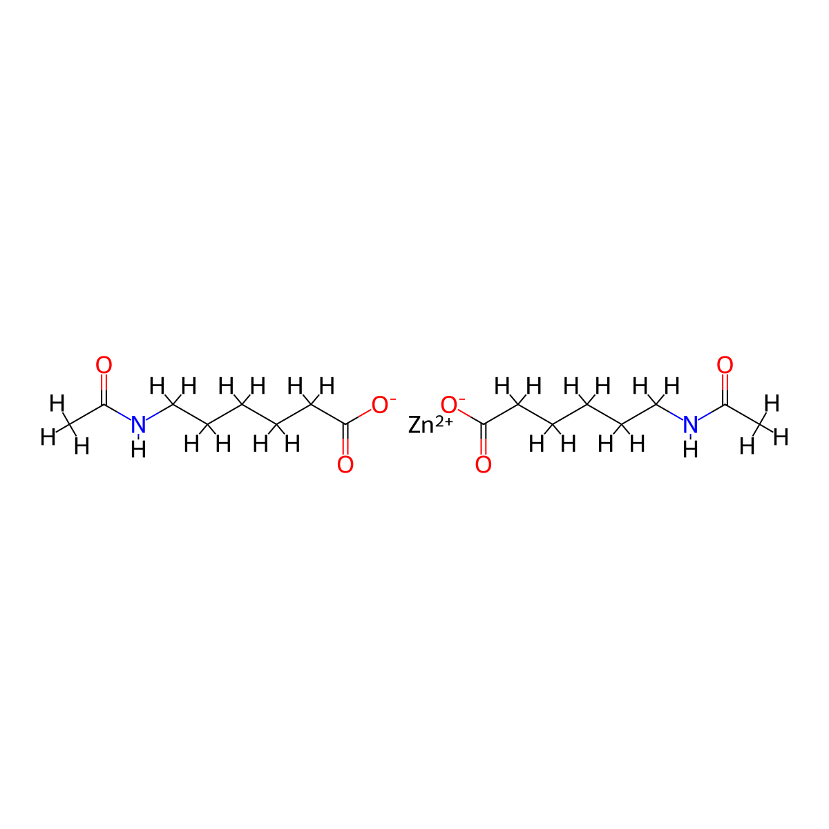 Zinc acexamate molecular structure, CAS 70020-71-2
