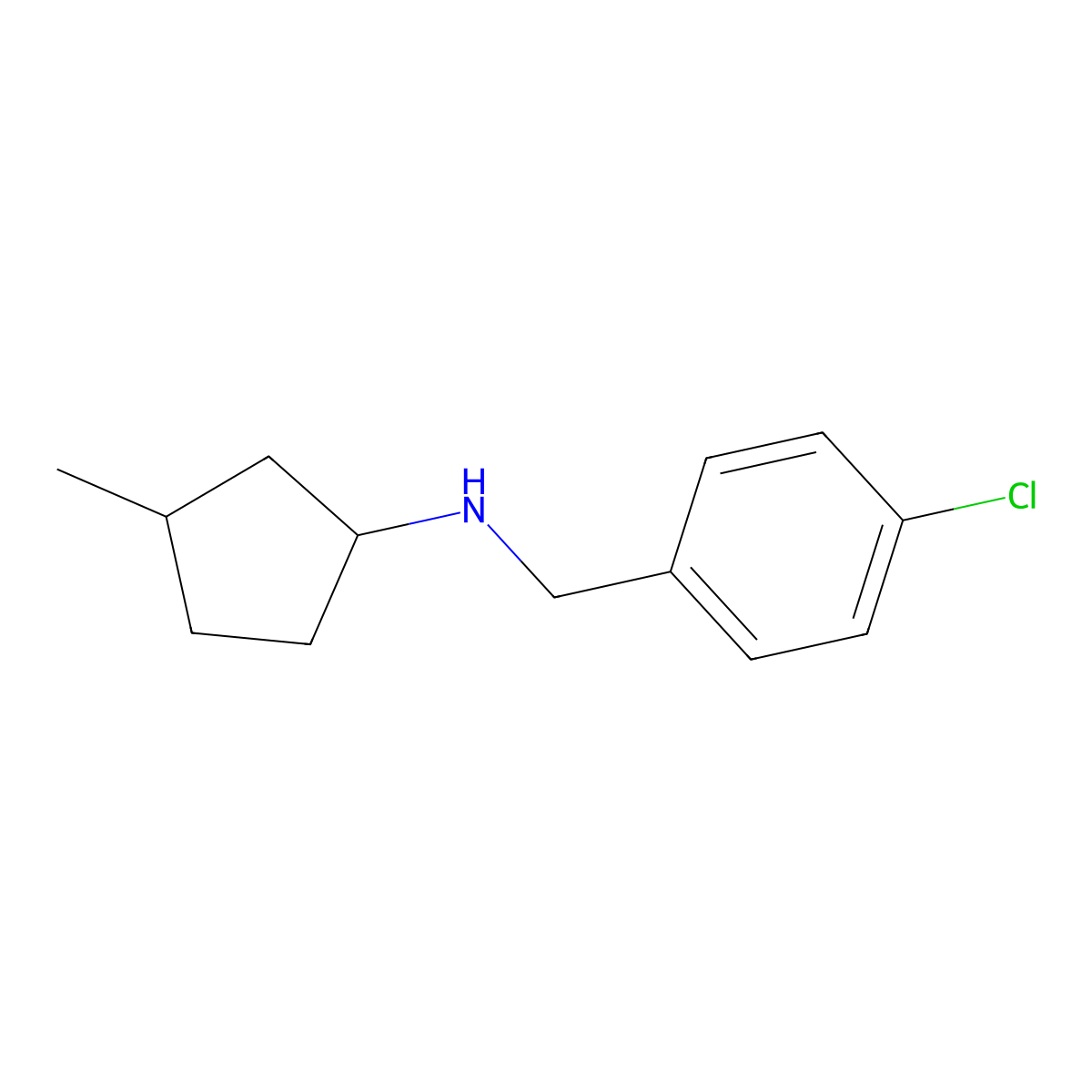 N-[(4-chlorophenyl)methyl]-3-methylcyclopentan-1-amine molecular structure, CAS 70023-00-6