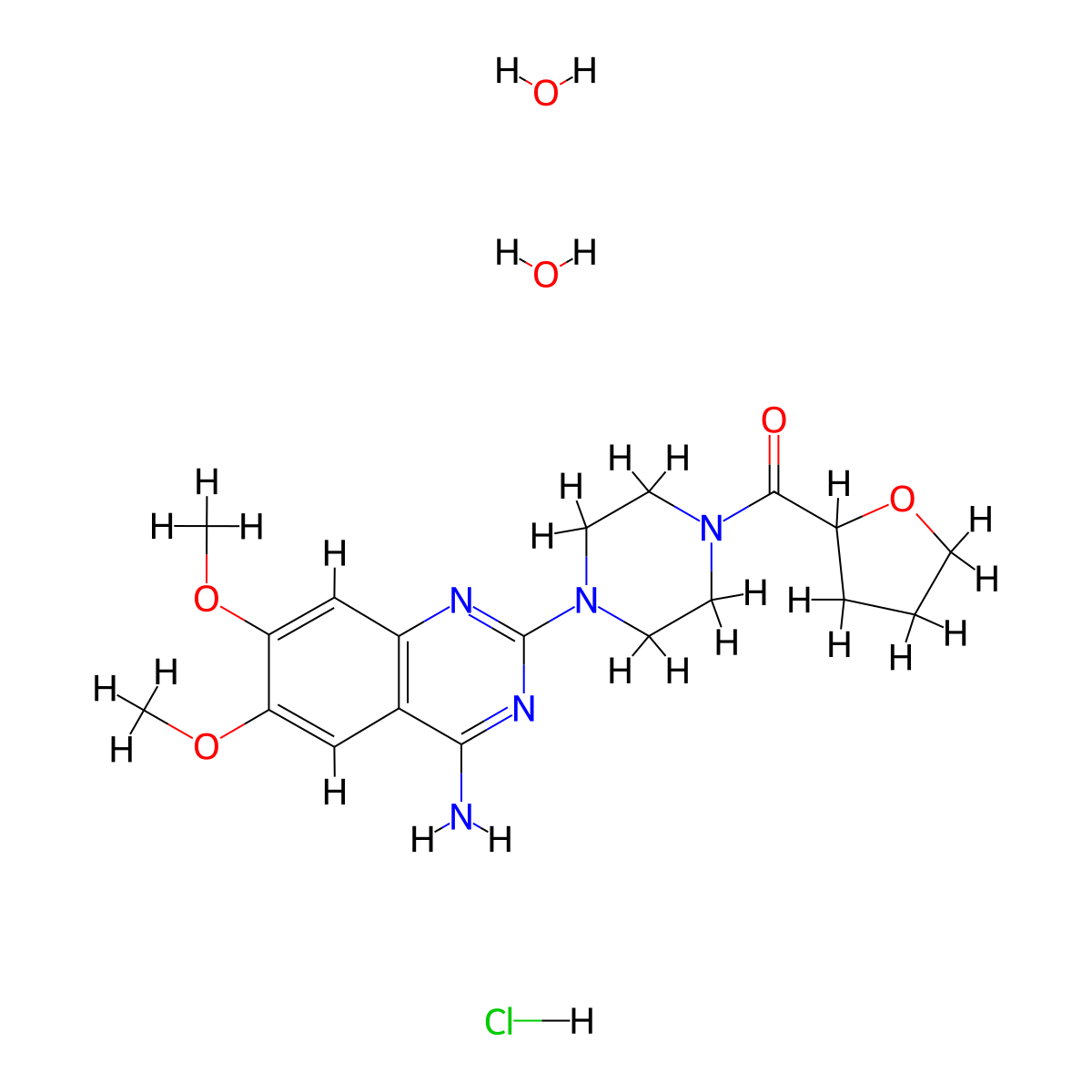 Terazosin Hydrochloride molecular structure, CAS 70024-40-7
