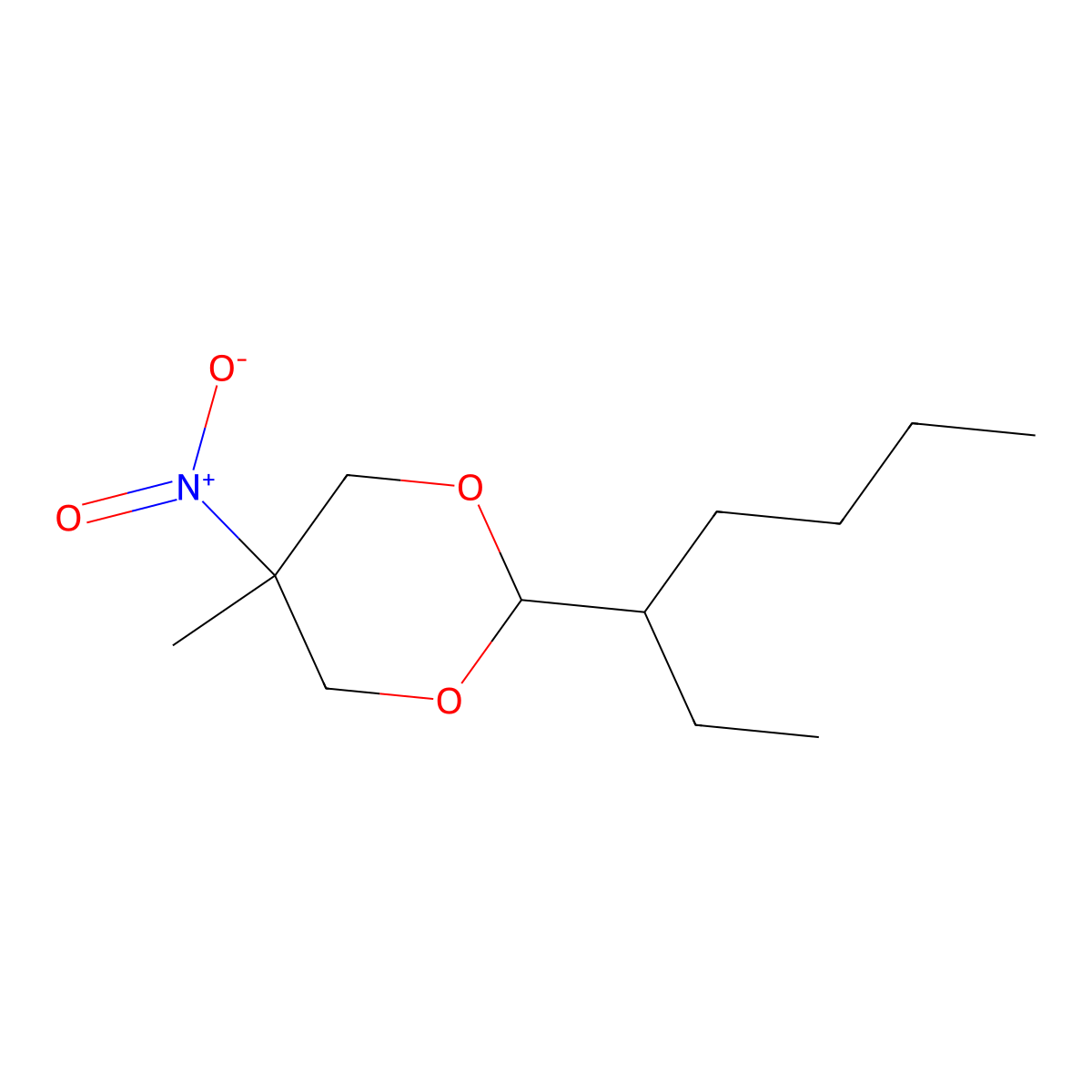 2-Heptan-3-yl-5-methyl-5-nitro-1,3-dioxane molecular structure, CAS 70024-51-0