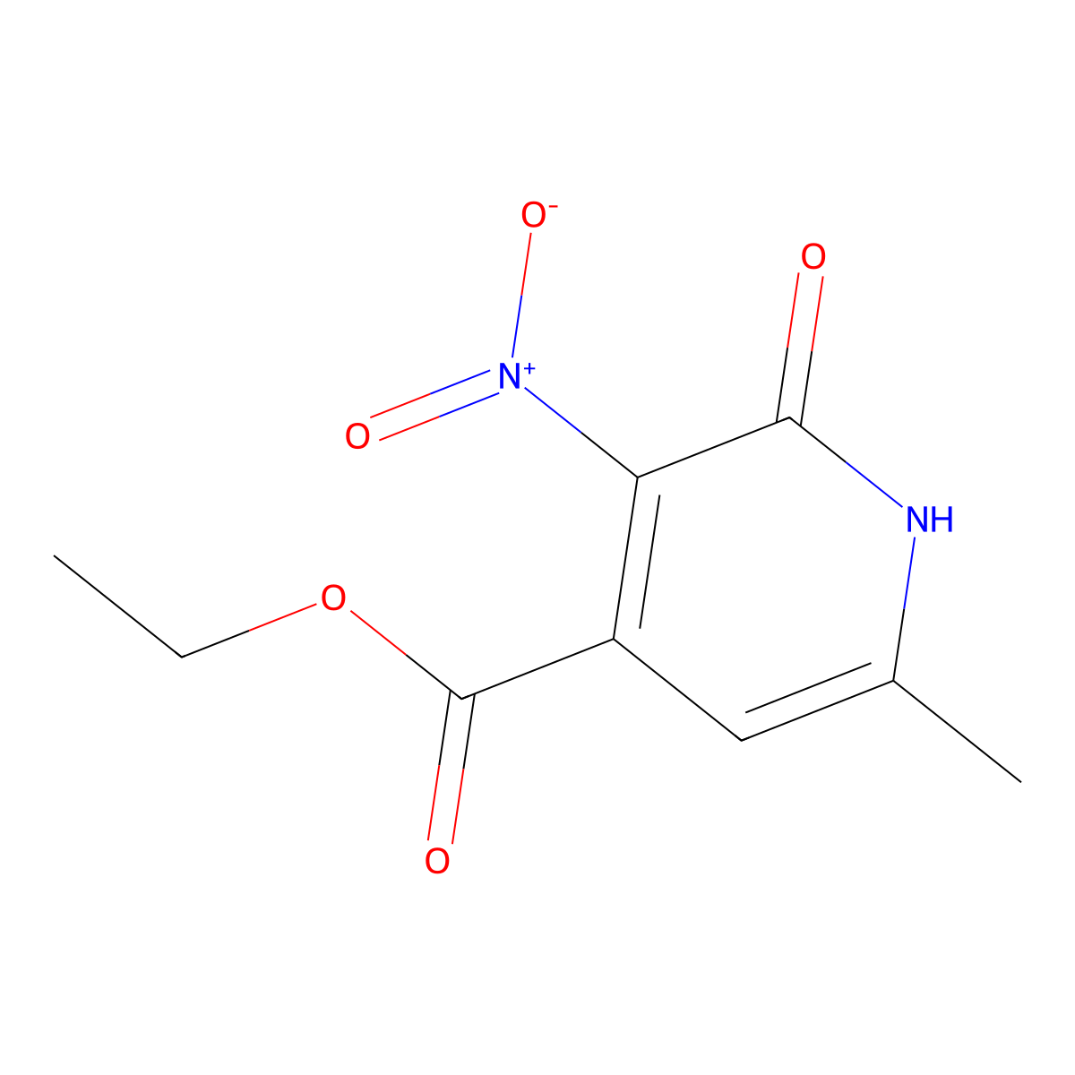 Ethyl 6-methyl-3-nitro-2-oxo-1,2-dihydropyridine-4-carboxylate molecular structure, CAS 70026-89-0