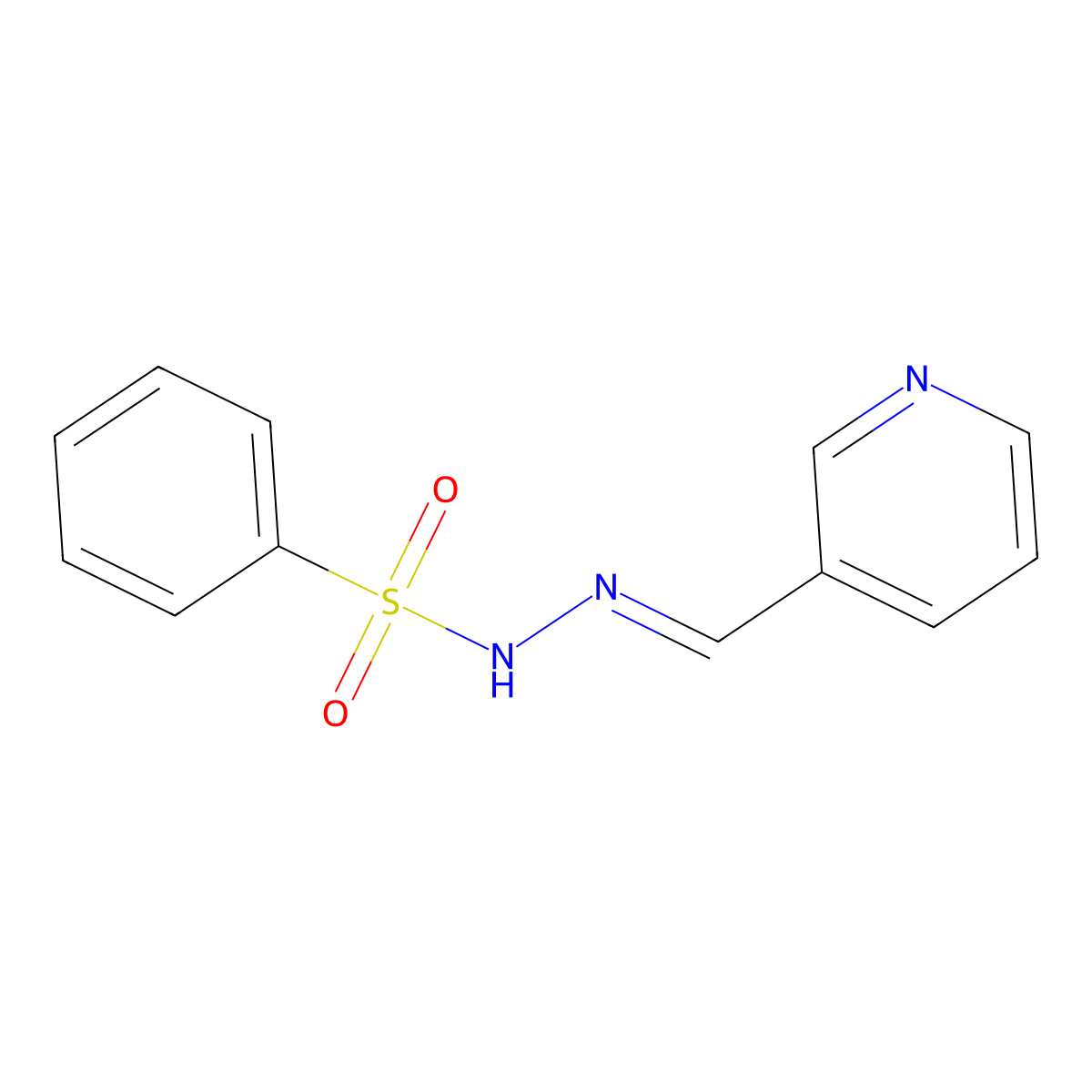 N-(pyridin-3-ylmethylideneamino)benzenesulfonamide molecular structure, CAS 70027-01-9