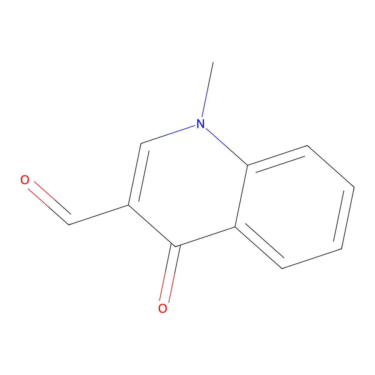 1-Methyl-4-oxo-1,4-dihydroquinoline-3-carbaldehyde molecular structure, CAS 70027-78-0