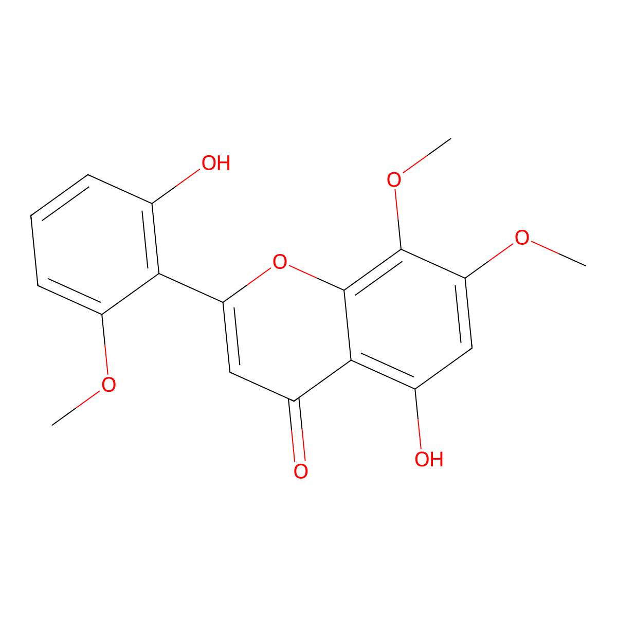 Rivularin (flavone) molecular structure, CAS 70028-59-0
