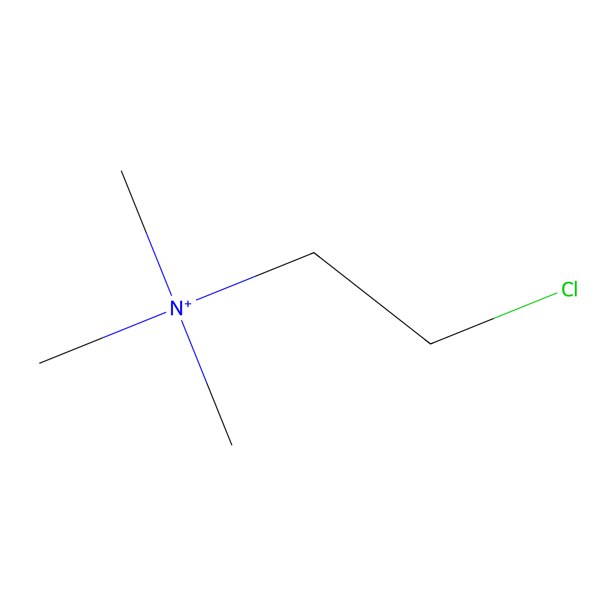 Chlorocholine molecular structure, CAS 7003-89-6