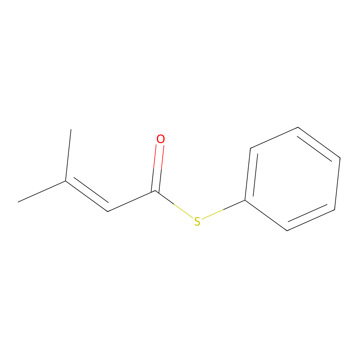 S-phenyl 3-methylbut-2-enethioate molecular structure, CAS 70030-51-2
