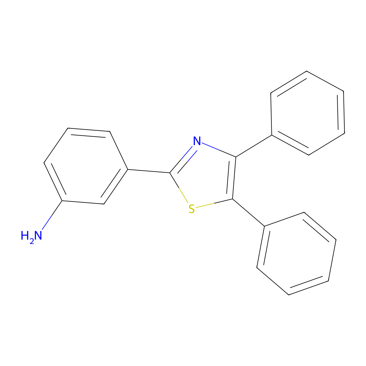3-(4,5-Diphenyl-thiazol-2-yl)-phenylamine molecular structure, CAS 70031-70-8