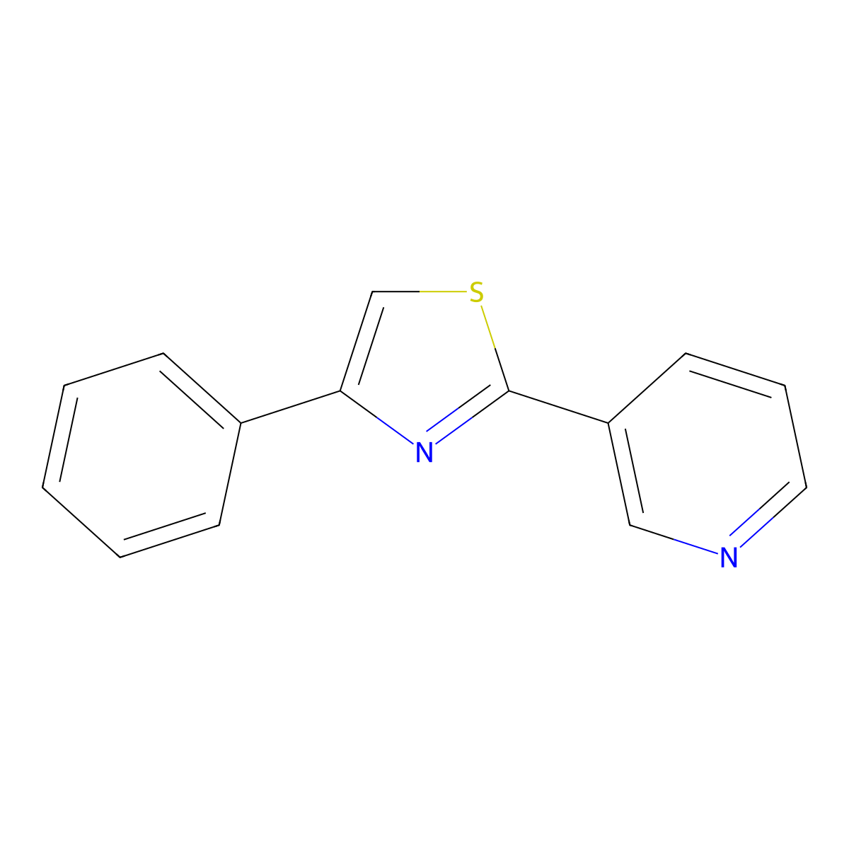 4-Phenyl-2-(pyridin-3-yl)thiazole molecular structure, CAS 70031-86-6