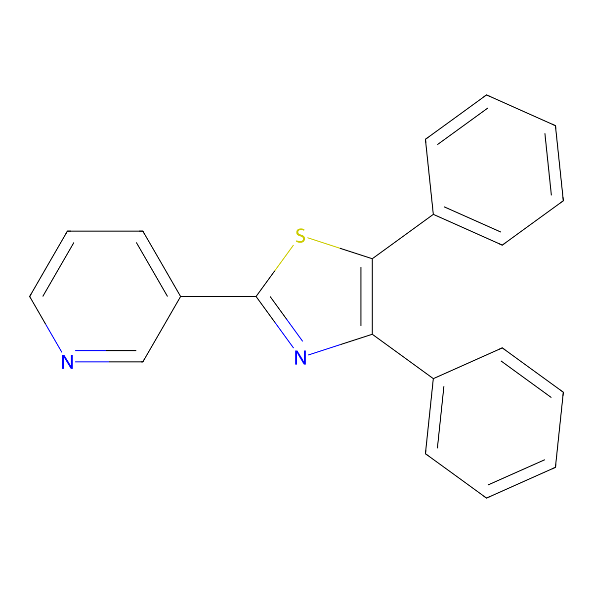 3-(4,5-Diphenyl-2-thiazolyl)pyridine molecular structure, CAS 70031-88-8