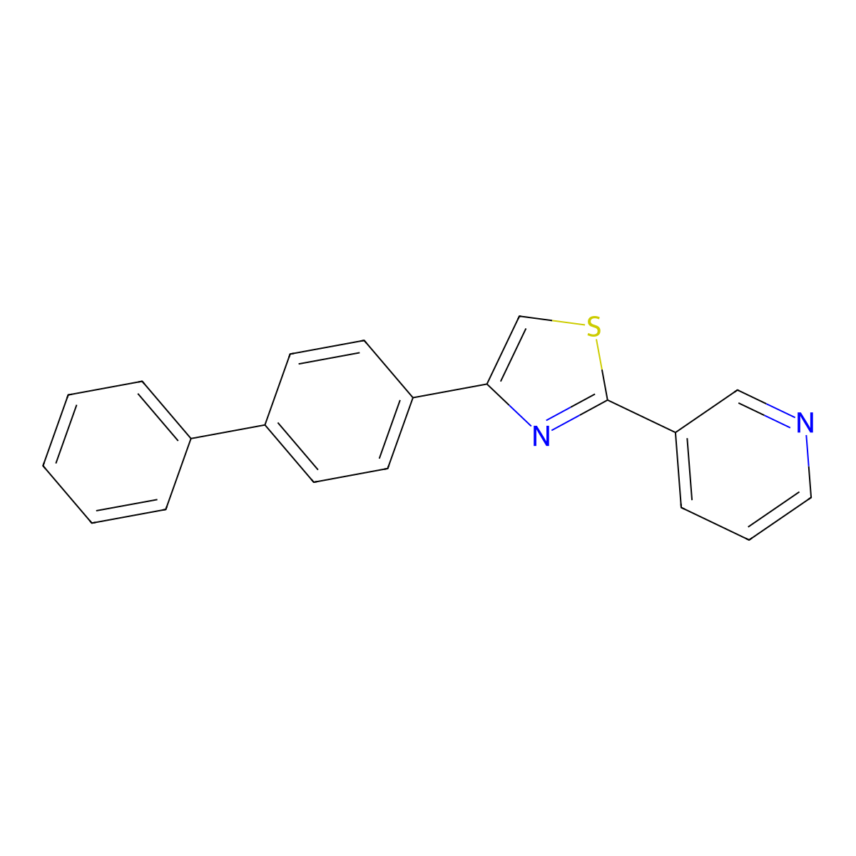 4-([1,1'-Biphenyl]-4-yl)-2-(pyridin-3-yl)thiazole molecular structure, CAS 70031-92-4
