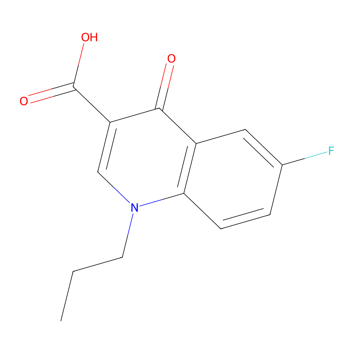 6-Fluoro-4-oxo-1-propyl-1,4-dihydroquinoline-3-carboxylic acid molecular structure, CAS 70032-17-6