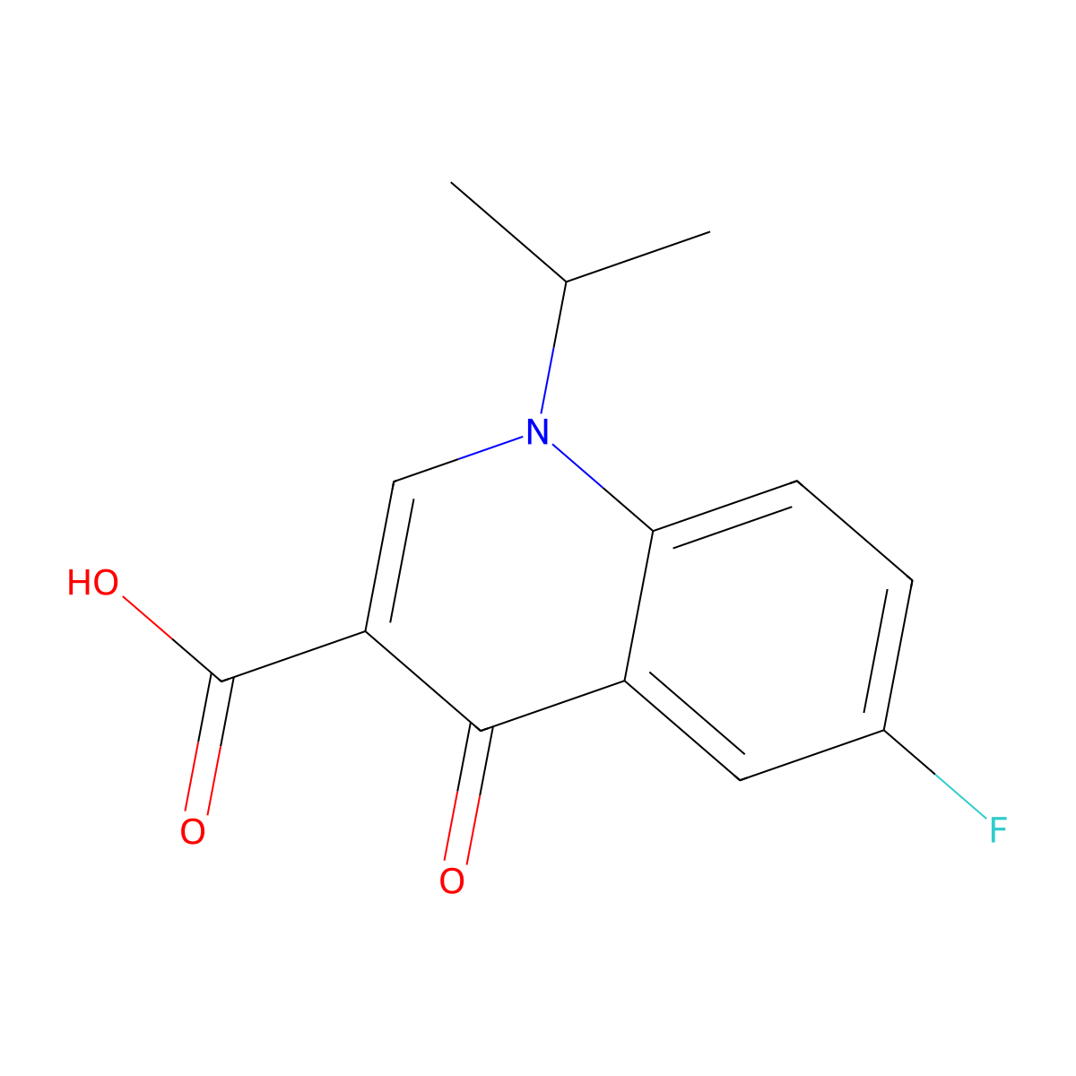 6-Fluoro-1-isopropyl-4-oxo-1,4-dihydroquinoline-3-carboxylic acid molecular structure, CAS 70032-21-2