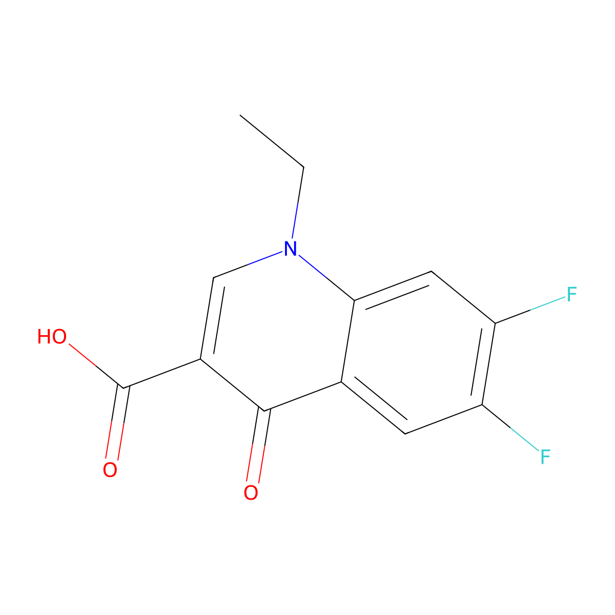 1-Ethyl-6,7-difluoro-4-oxo-1,4-dihydroquinoline-3-carboxylic acid molecular structure, CAS 70032-25-6