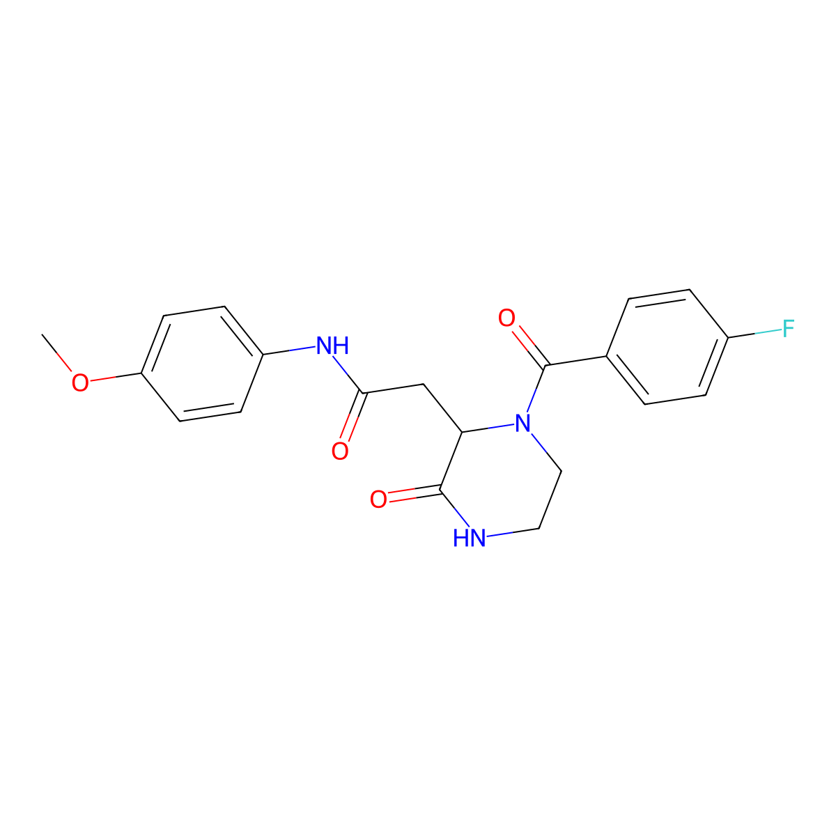 2-(1-(4-fluorobenzoyl)-3-oxopiperazin-2-yl)-N-(4-methoxyphenyl)acetamide molecular structure, CAS 700347-55-3