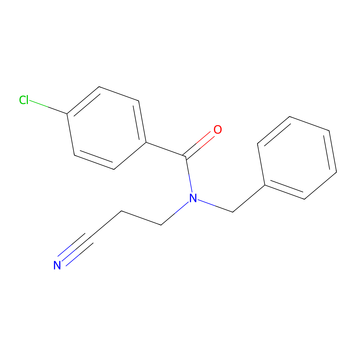 N-benzyl-4-chloro-N-(2-cyanoethyl)benzamide molecular structure, CAS 700347-73-5