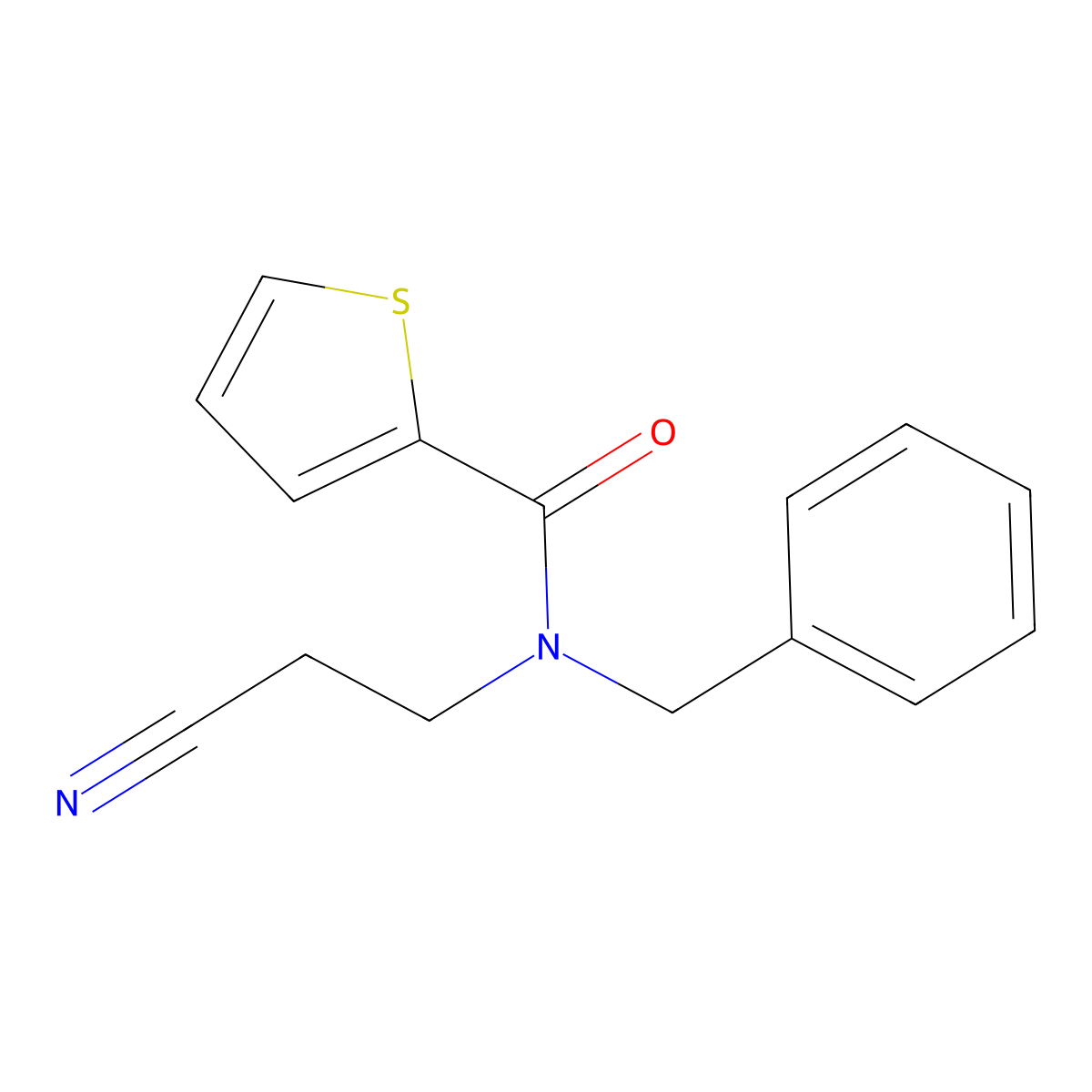 N-benzyl-N-(2-cyanoethyl)thiophene-2-carboxamide molecular structure, CAS 700347-75-7