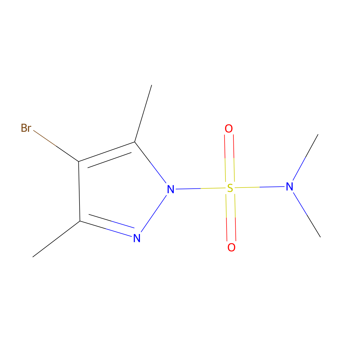 4-bromo-N,N,3,5-tetramethyl-1H-pyrazole-1-sulfonamide molecular structure, CAS 700350-63-6