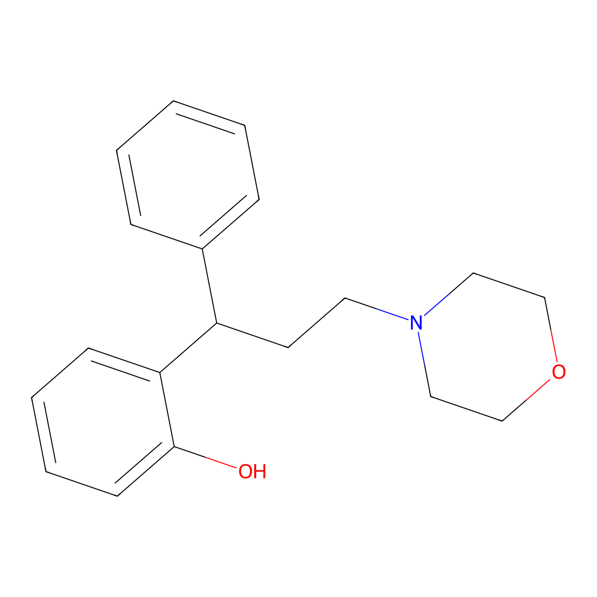 2-[3-(4-Morpholinyl)-1-phenylpropyl]phenol molecular structure, CAS 700350-69-2