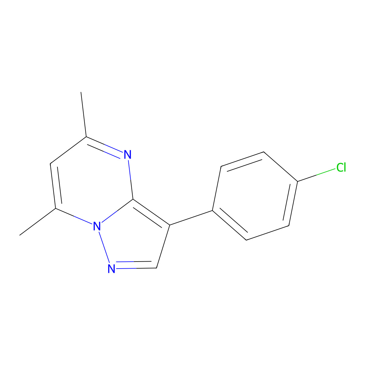 3-(4-Chlorophenyl)-5,7-dimethylpyrazolo[1,5-a]pyrimidine molecular structure, CAS 700351-26-4