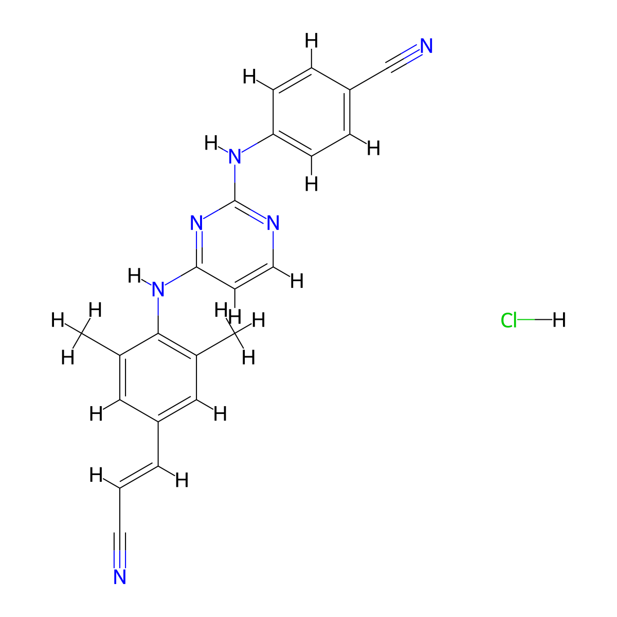 Rilpivirine Hydrochloride molecular structure, CAS 700361-47-3