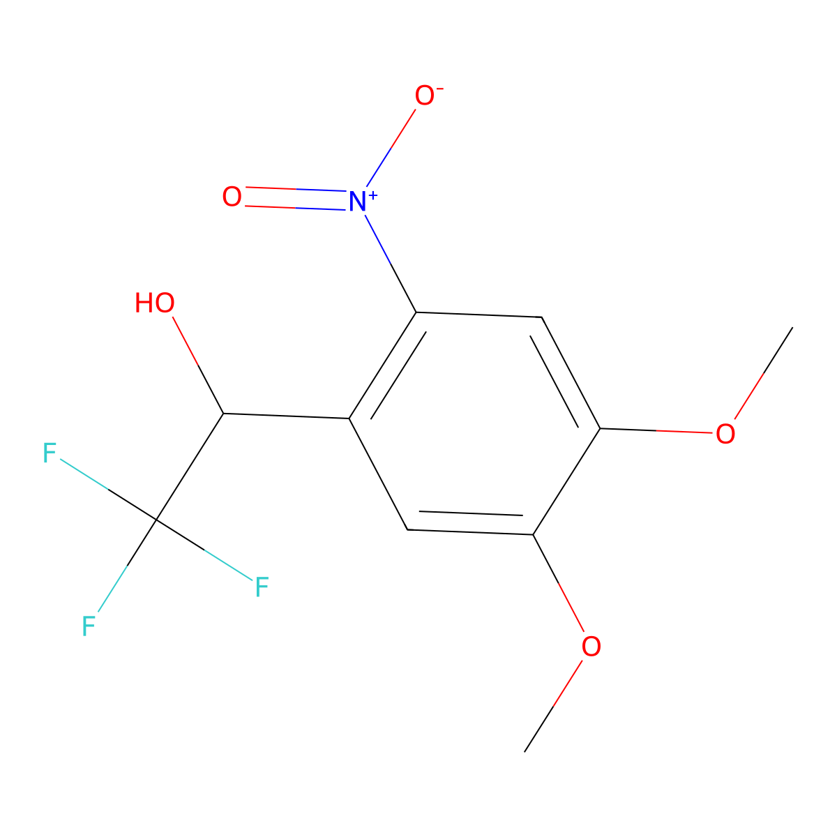 1-(4,5-Dimethoxy-2-nitrophenyl)-2,2,2-trifluoroethan-1-ol molecular structure, CAS 700362-33-0
