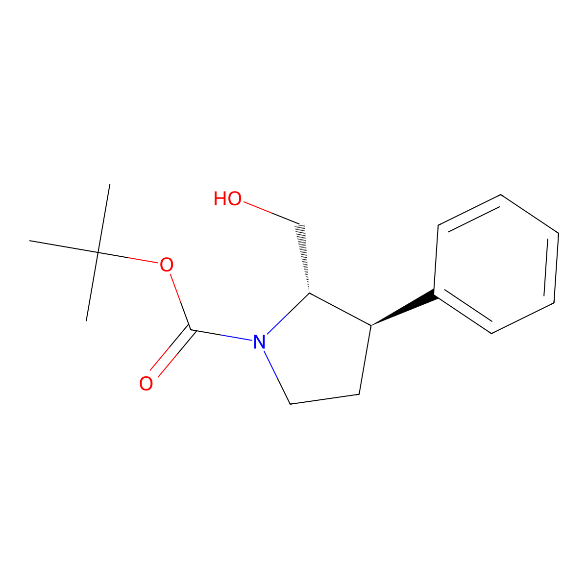 [(2S,3R)-1-Boc-3-phenyl-2-pyrrolidinyl]methanol molecular structure, CAS 700367-14-2