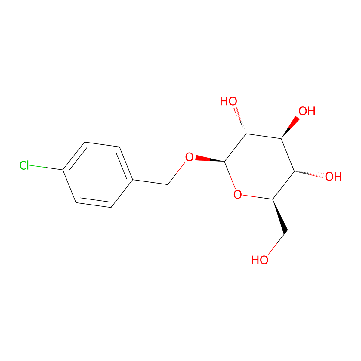 (4-Chlorophenyl)methyl-beta-D-glucopyranoside molecular structure, CAS 700368-53-2