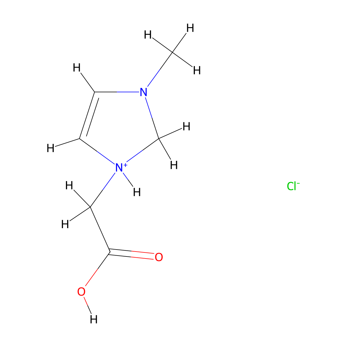 1-(Carboxymethyl)-3-methyl-2,3-dihydro-1H-imidazol-1-ium chloride molecular structure, CAS 700370-07-6