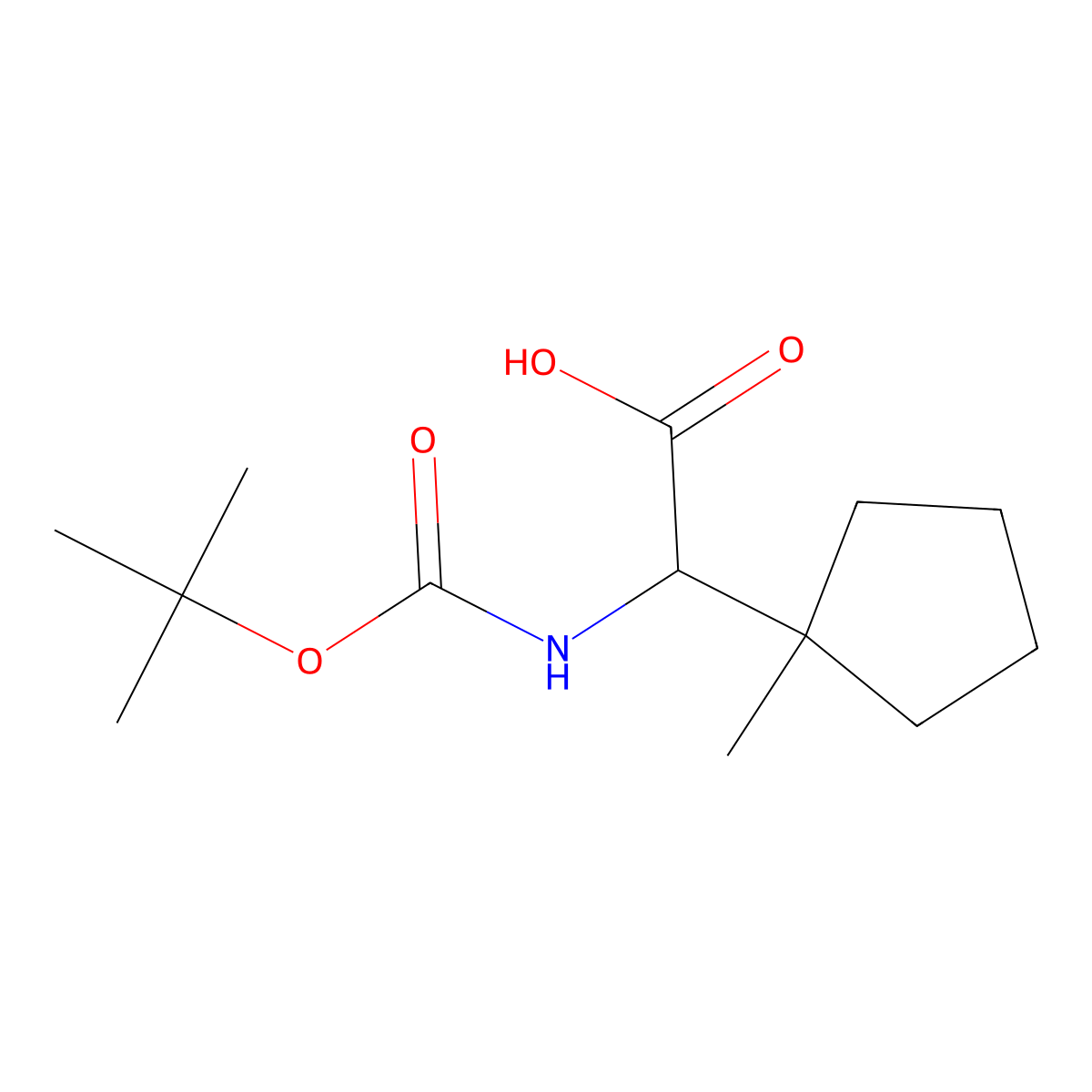 2-{[(Tert-butoxy)carbonyl]amino}-2-(1-methylcyclopentyl)acetic acid molecular structure, CAS 700376-64-3