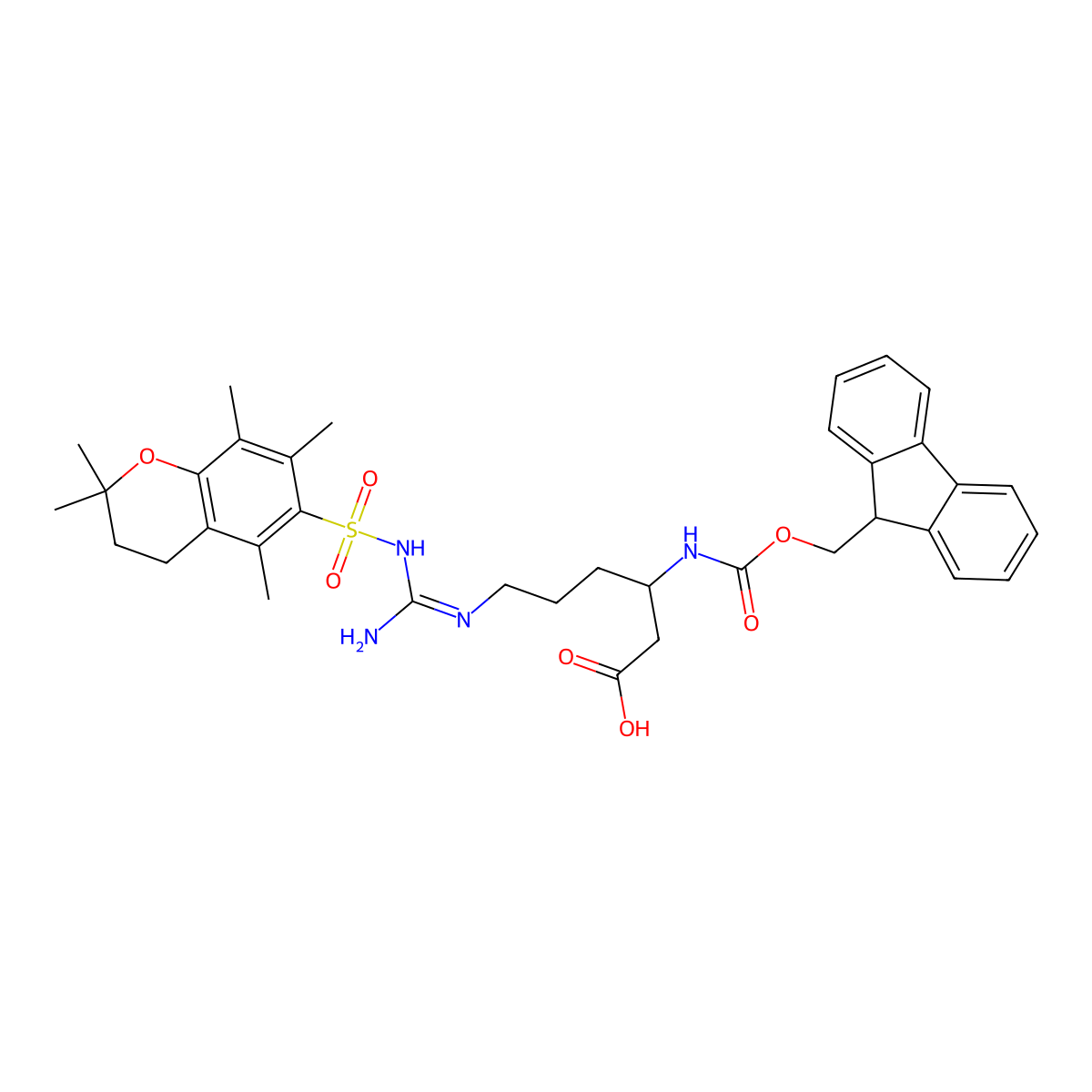 Fmoc-L-beta-Homoarginine(Pmc) molecular structure, CAS 700377-76-0