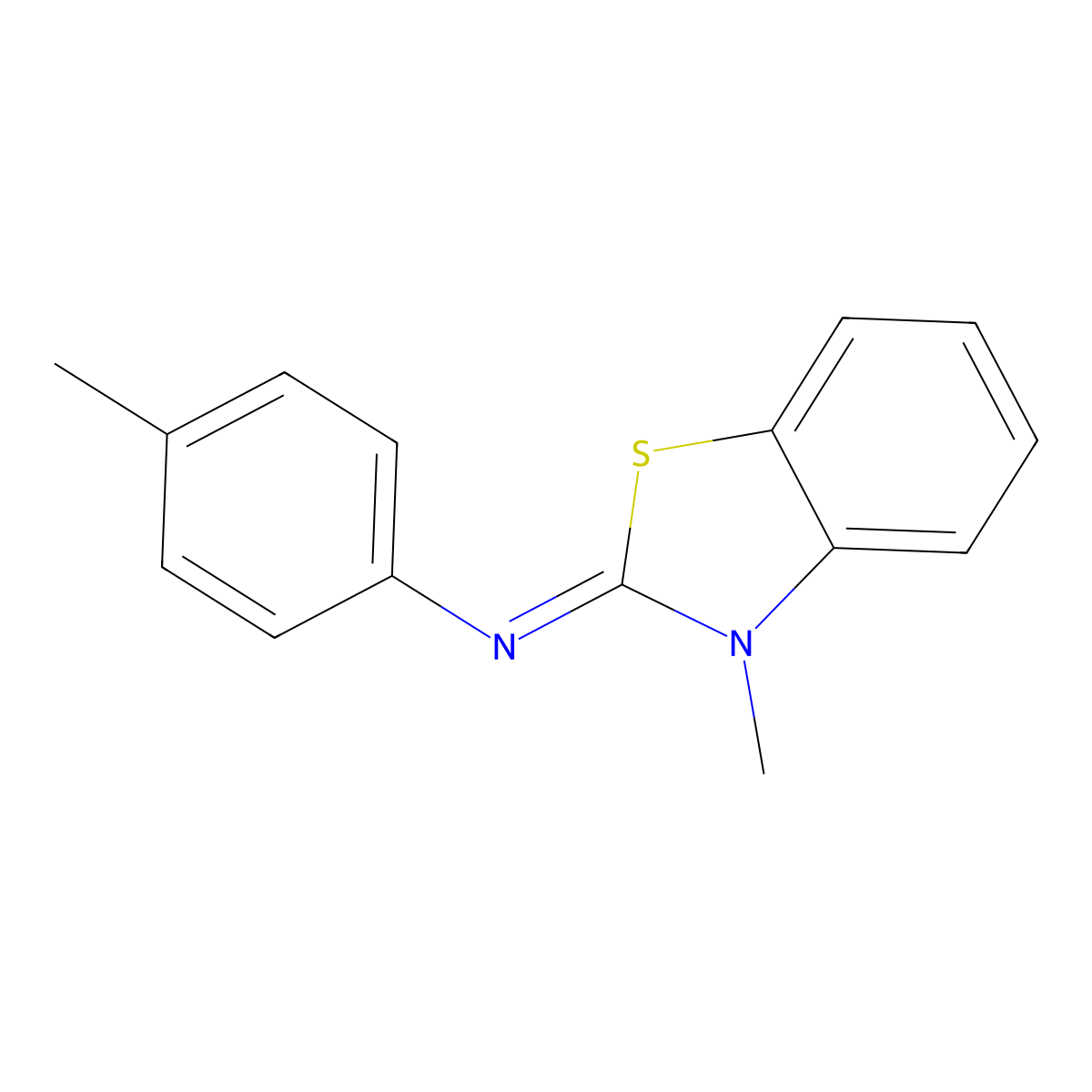 3-Methyl-2-p-tolylimino-benzothiazoline molecular structure, CAS 70038-60-7