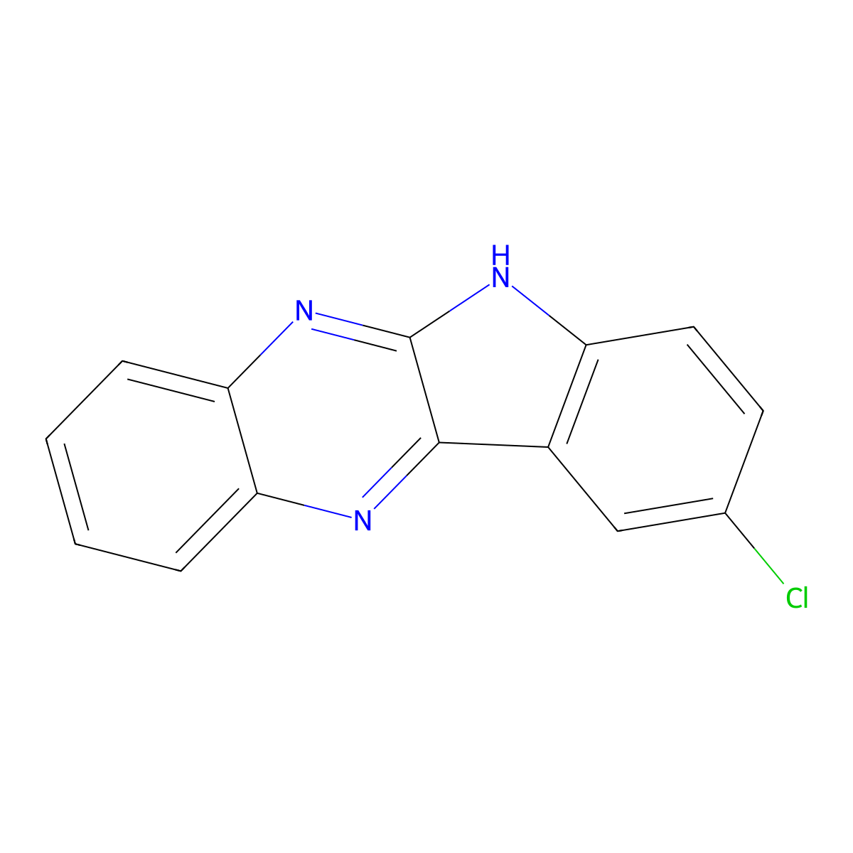 9-Chloro-6H-indolo[2,3-b]quinoxaline molecular structure, CAS 70038-76-5