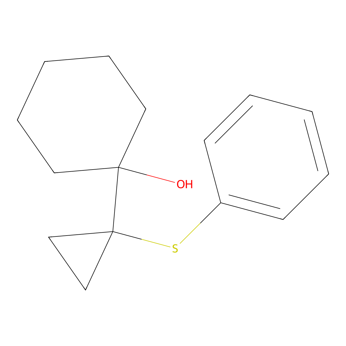 1-(1-(Phenylthio)cyclopropyl)cyclohexanol molecular structure, CAS 70042-50-1